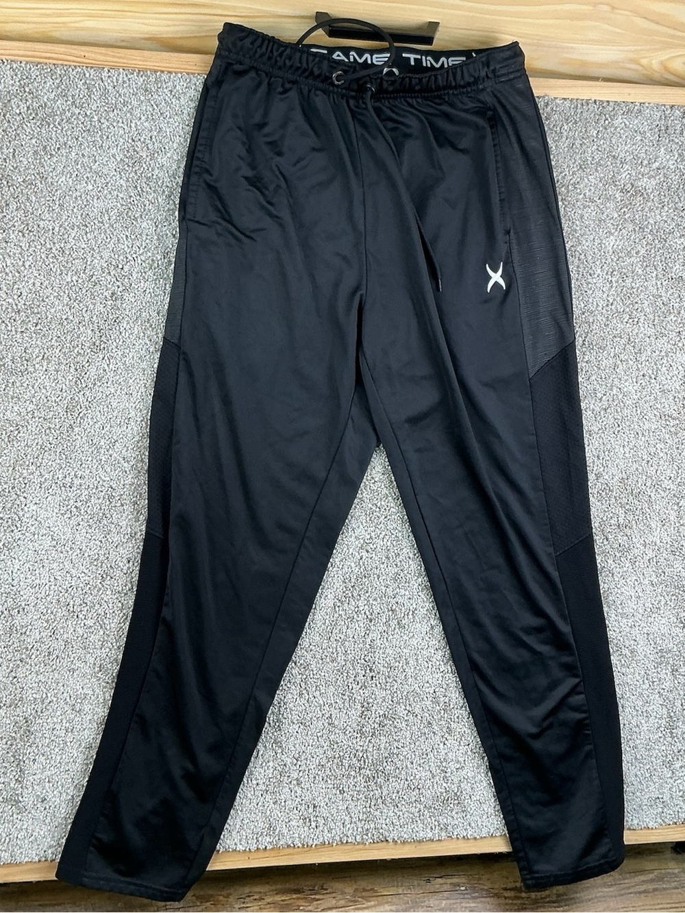 Game Time Black Men’s Athletic Joggers with Drawstring Waist